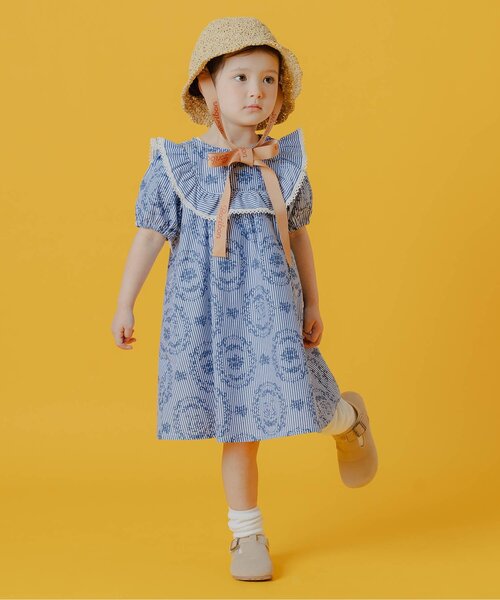 Boribon(ボリボン)の「【リンク】スワンストライプドレス(ドレス・キッズ・ピンク/ブルー・80/90/100/110/120)」の3枚目の写真