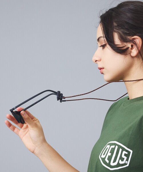 CHUMS（チャムス）の「【CHUMS/チャムス】メガネストラップ/ Braided-Leather RETAINER/ CH61-0231/ ブレイデッドレザー リテーナー ストラップ /メガネ サングラス グラスコード /めがねストラップ（サングラス・メンズ・ブラック/その他・フリー）」の2枚目の写真