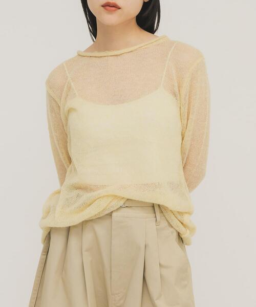 KBF（ケイビーエフ）の「バックオープンシアーニット（ニット/セーター・レディース・イエロー系その他/ライトブルー・ONE）」の3枚目の写真