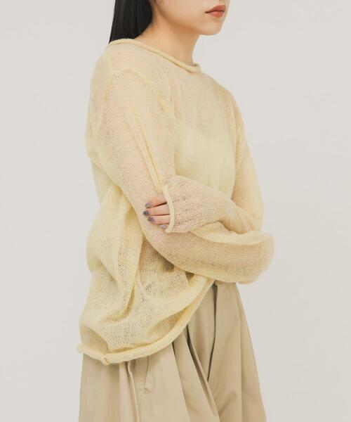 KBF（ケイビーエフ）の「バックオープンシアーニット（ニット/セーター・レディース・イエロー系その他/ライトブルー・ONE）」の4枚目の写真