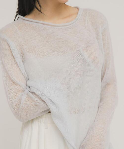 KBF（ケイビーエフ）の「バックオープンシアーニット（ニット/セーター・レディース・イエロー系その他/ライトブルー・ONE）」の11枚目の写真