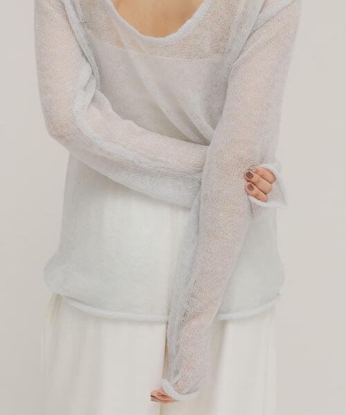 KBF（ケイビーエフ）の「バックオープンシアーニット（ニット/セーター・レディース・イエロー系その他/ライトブルー・ONE）」の12枚目の写真