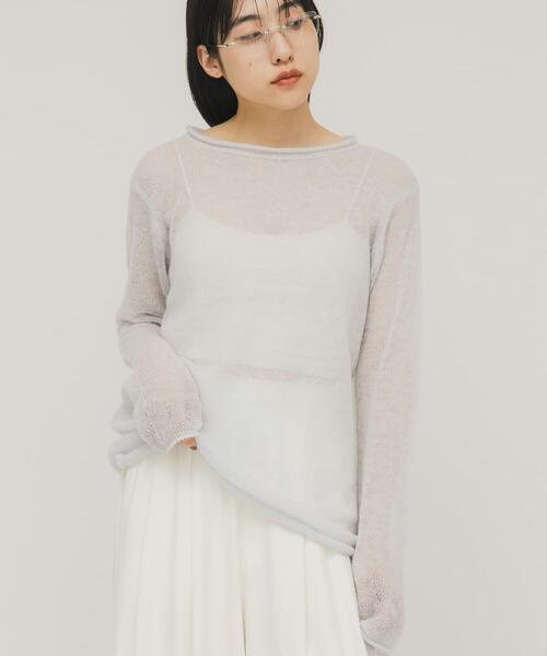 KBF（ケイビーエフ）の「バックオープンシアーニット（ニット/セーター・レディース・イエロー系その他/ライトブルー・ONE）」の15枚目の写真