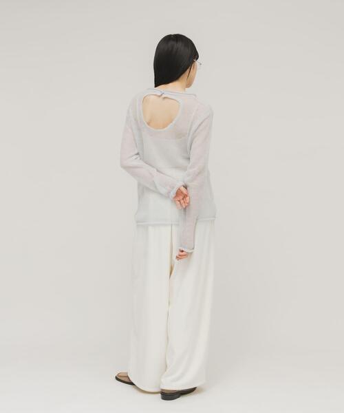 KBF（ケイビーエフ）の「バックオープンシアーニット（ニット/セーター・レディース・イエロー系その他/ライトブルー・ONE）」の17枚目の写真