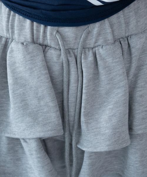 WEGO（ウィゴー）の「WEGO/【26年春夏新作】レイヤードデザインスウェットパンツ（スウェットパンツ・レディース・杢グレー・FREE）」の4枚目の写真