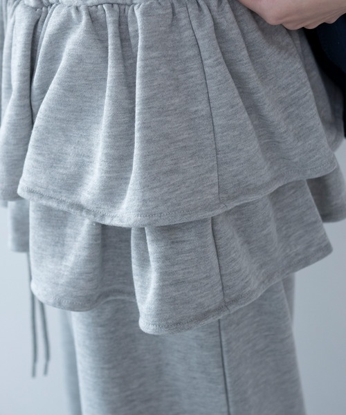 WEGO（ウィゴー）の「WEGO/【26年春夏新作】レイヤードデザインスウェットパンツ（スウェットパンツ・レディース・杢グレー・FREE）」の5枚目の写真