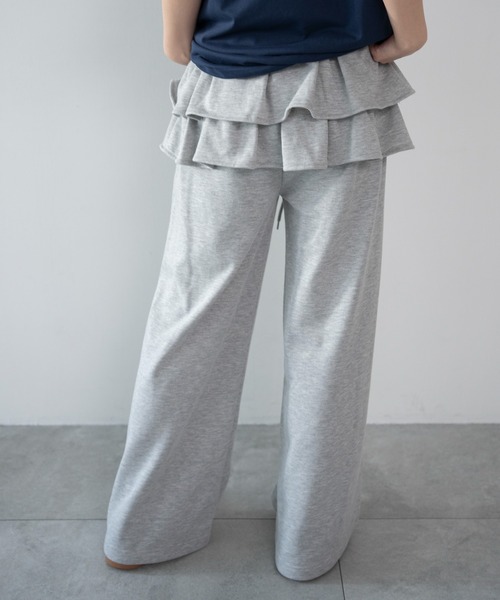 WEGO（ウィゴー）の「WEGO/【26年春夏新作】レイヤードデザインスウェットパンツ（スウェットパンツ・レディース・杢グレー・FREE）」の10枚目の写真