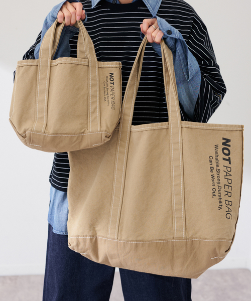 FRAMeWORK（フレームワーク）の「SEUVAS/ソウバス 別注NOT PAPER バッグ S（トートバッグ・レディース・ベージュ・FREE）」の5枚目の写真