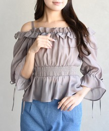 31 Sons de mode | 2026春夏新作 シャーリングフリルブラウス(シャツ/ブラウス)