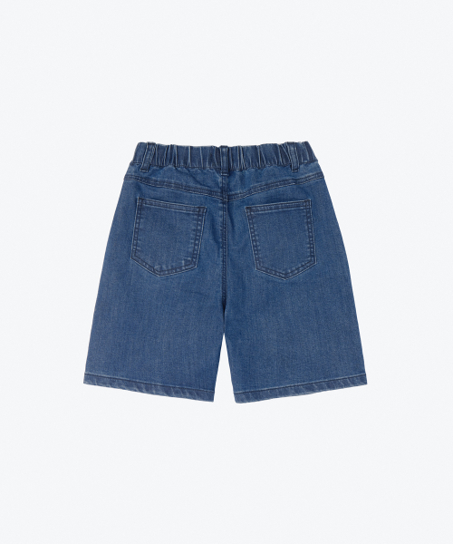 MUSINSA STANDARD KIDS（ムシンサスタンダードキッズ）の「[クールタンダード] ワンタックワイドバンディングデニムショーツ [ミディアムインディゴ]（デニムパンツ・レディース・その他・100/110/130/140/150/160/120）」の5枚目の写真