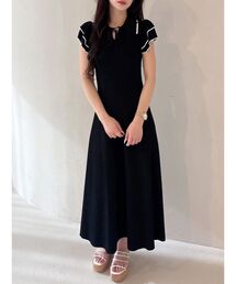 MERCURYDUO | ポロ衿ラッフルニットワンピース(ワンピース)