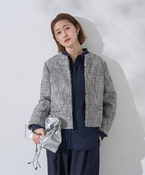 YECCA VECCA（イェッカヴェッカ）の「ツイードジャケット (1)（テーラードジャケット・レディース・その他6/ネイビー・L/M）」の22枚目の写真