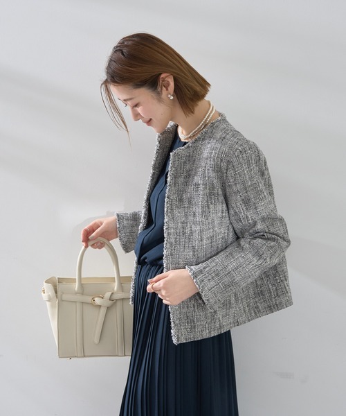 YECCA VECCA（イェッカヴェッカ）の「ツイードジャケット (1)（テーラードジャケット・レディース・その他6/ネイビー・L/M）」の5枚目の写真