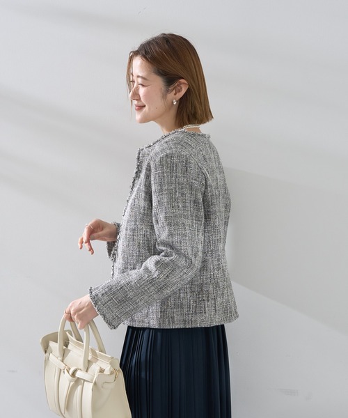 YECCA VECCA（イェッカヴェッカ）の「ツイードジャケット (1)（テーラードジャケット・レディース・その他6/ネイビー・L/M）」の6枚目の写真