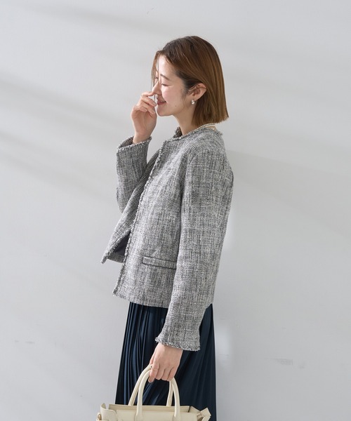 YECCA VECCA（イェッカヴェッカ）の「ツイードジャケット (1)（テーラードジャケット・レディース・その他6/ネイビー・L/M）」の7枚目の写真