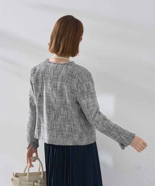 YECCA VECCA（イェッカヴェッカ）の「ツイードジャケット (1)（テーラードジャケット・レディース・その他6/ネイビー・L/M）」の8枚目の写真