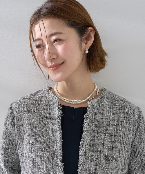 YECCA VECCA（イェッカヴェッカ）の「ツイードジャケット (1)（テーラードジャケット・レディース・その他6/ネイビー・L/M）」の12枚目の写真