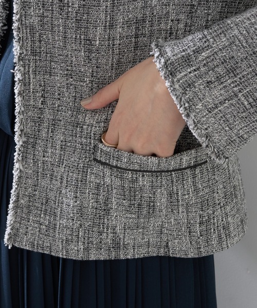 YECCA VECCA（イェッカヴェッカ）の「ツイードジャケット (1)（テーラードジャケット・レディース・その他6/ネイビー・L/M）」の14枚目の写真