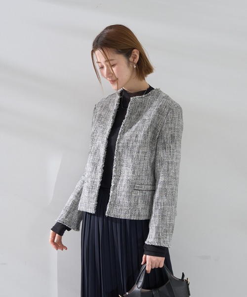 YECCA VECCA（イェッカヴェッカ）の「ツイードジャケット (1)（テーラードジャケット・レディース・その他6/ネイビー・L/M）」の18枚目の写真