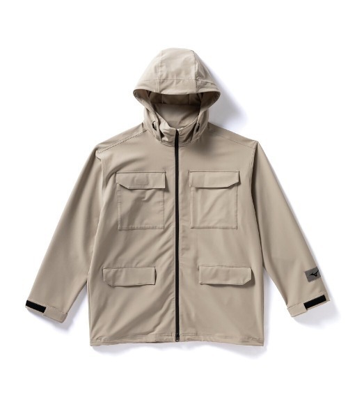 MIZUNO(ミズノ )の「MIZUNO LOOSE-FIT STRETCH JACKET(ミズノ ルーズフィットストレッチジャケット)(ナイロンジャケット・メンズ・オリーブ系/ブラウン/ブラック・X-LARGE/LARGE/MEDIUM)」の3枚目の写真