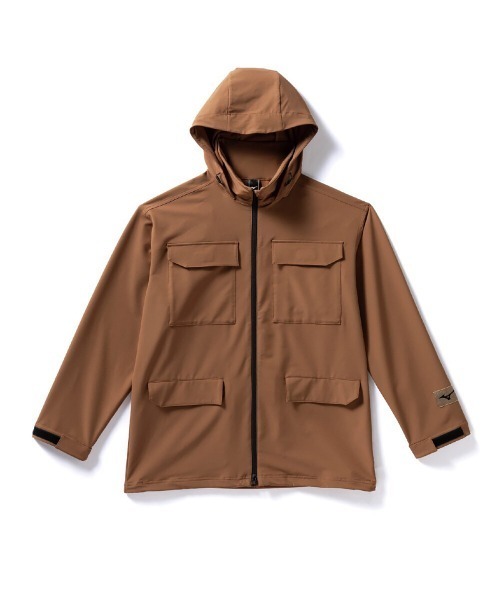 MIZUNO(ミズノ )の「MIZUNO LOOSE-FIT STRETCH JACKET(ミズノ ルーズフィットストレッチジャケット)(ナイロンジャケット・メンズ・オリーブ系/ブラウン/ブラック・X-LARGE/LARGE/MEDIUM)」の2枚目の写真