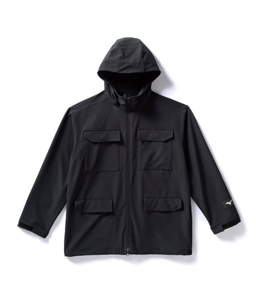 MIZUNO(ミズノ )の「MIZUNO LOOSE-FIT STRETCH JACKET(ミズノ ルーズフィットストレッチジャケット)(ナイロンジャケット・メンズ・オリーブ系/ブラウン/ブラック・X-LARGE/LARGE/MEDIUM)」の1枚目の写真