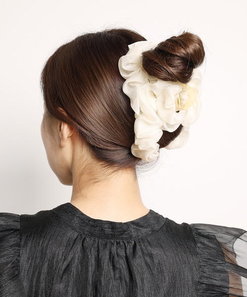 Flowering(フラワーリング)の「くしゅくしゅ/ヘアバンス(バレッタ/ヘアクリップ・レディース・ブラック/アイボリー/ピンク・FREE)」の14枚目の写真