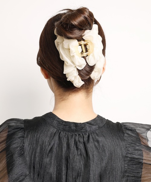 Flowering(フラワーリング)の「くしゅくしゅ/ヘアバンス(バレッタ/ヘアクリップ・レディース・ブラック/アイボリー/ピンク・FREE)」の15枚目の写真