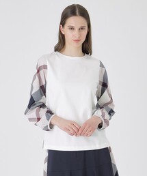 BLUE LABEL CRESTBRIDGE（ブルーレーベルクレストブリッジ）の「チェックスリーブプルオーバー（Tシャツ/カットソー）」