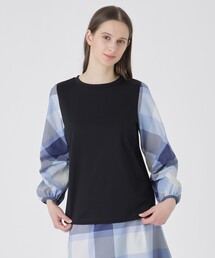 BLUE LABEL CRESTBRIDGE（ブルーレーベルクレストブリッジ）の「チェックスリーブプルオーバー（Tシャツ/カットソー）」