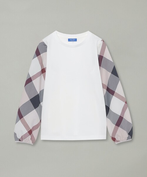 BLUE LABEL CRESTBRIDGE（ブルーレーベルクレストブリッジ）の「チェックスリーブプルオーバー（Tシャツ/カットソー・レディース・ダークネイビー/ホワイト系その他/ブラック/オフホワイト・40/38）」の16枚目の写真