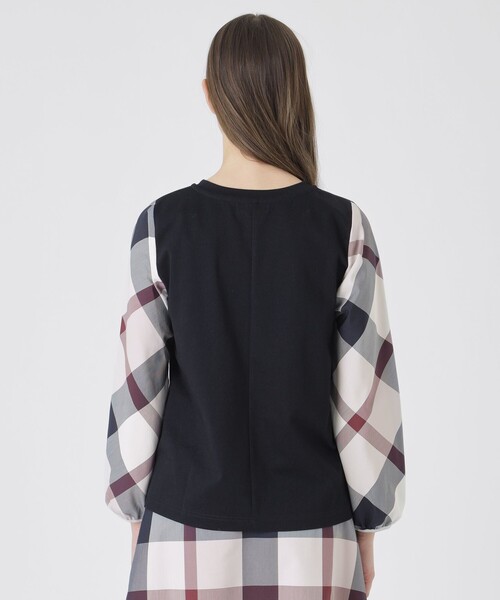 BLUE LABEL CRESTBRIDGE（ブルーレーベルクレストブリッジ）の「チェックスリーブプルオーバー（Tシャツ/カットソー・レディース・ダークネイビー/ホワイト系その他/ブラック/オフホワイト・40/38）」の20枚目の写真