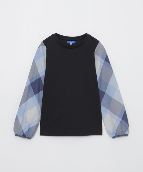 BLUE LABEL CRESTBRIDGE(ブルーレーベルクレストブリッジ)の「チェックスリーブプルオーバー(Tシャツ/カットソー・レディース・ダークネイビー/ホワイト系その他/ブラック/オフホワイト・40/38)」の5枚目の写真