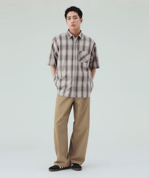 BEAMS HEART(ビームスハート)の「【7/16値下げ】オンブレーチェック ショートスリーブ シャツ(ユニセックス)(シャツ/ブラウス・メンズ・ネイビー/ベージュ・LARGE/MEDIUM/SMALL)」の8枚目の写真