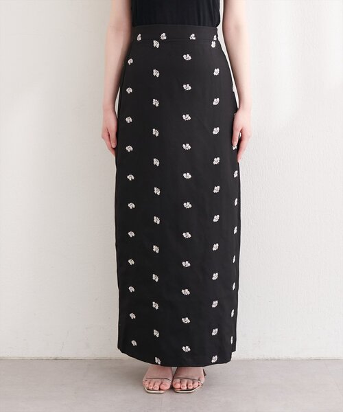 natural couture（ナチュラルクチュール）の「花柄ツイルナロースカート（スカート・レディース・ブラック/グリーン/グレー・FREE）」の14枚目の写真