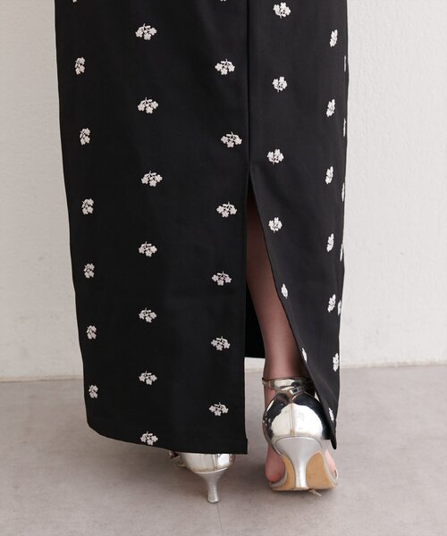 natural couture（ナチュラルクチュール）の「花柄ツイルナロースカート（スカート・レディース・ブラック/グリーン/グレー・FREE）」の21枚目の写真