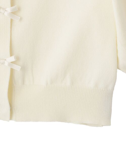 Maison de FLEUR（メゾンドフルール）の「ローズニット半袖カーディガン（カーディガン/ボレロ・レディース・ピンク/アイボリー・FREE）」の9枚目の写真