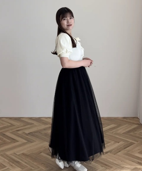 Maison de FLEUR(メゾンドフルール)の「ローズニット半袖カーディガン(カーディガン/ボレロ・レディース・ピンク/アイボリー・FREE)」の19枚目の写真
