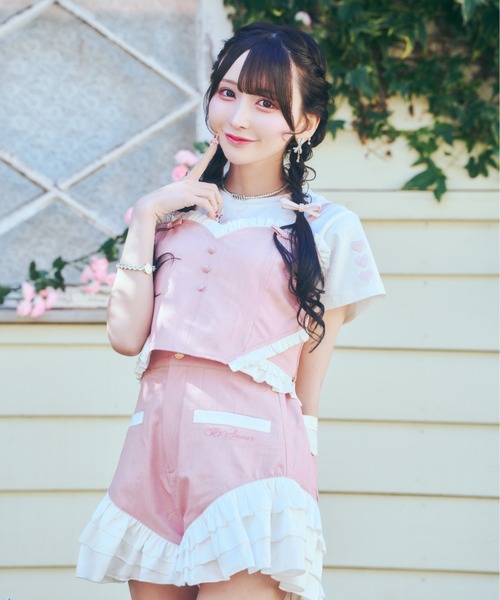 ReAmour(リアムール)の「ハートフリルビスチェ(その他トップス・レディース・ピンク/ブラック・FREE)」の13枚目の写真