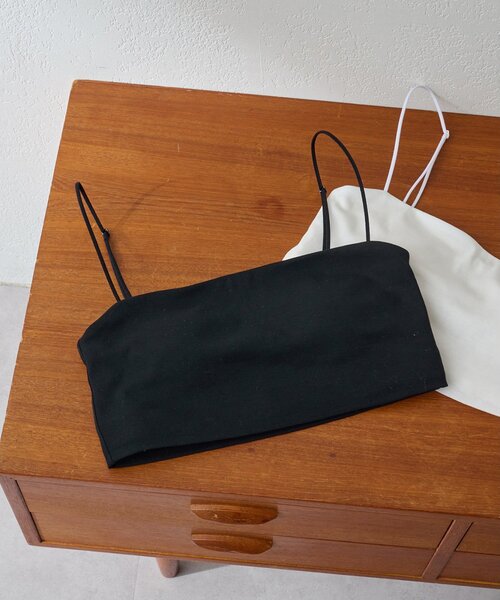 Whim Gazette（ウィムガゼット）の「【myporter】クロップドブラトップ（チューブトップ・レディース・ブラック/ホワイト・36/38）」の2枚目の写真