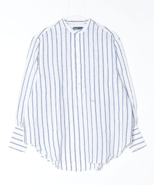 POLO RALPH LAUREN(ポロ ラルフ ローレン)の「ストライプド リネン シャツ(シャツ/ブラウス・レディース・ブルー・00/6/4/0/2)」の4枚目の写真