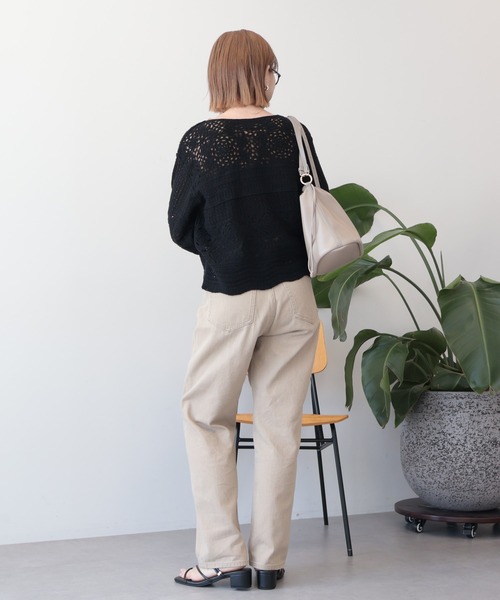 AMERICAN HOLIC(アメリカンホリック)の「ルーズストレートカラーデニムパンツ(デニムパンツ・レディース・ライトカーキ/ベージュ・M/S/L)」の3枚目の写真
