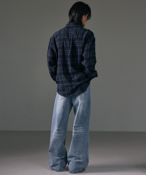 LXT（エルエックスティー）の「ウォッシュドワイドセミフレアデニムパンツ（デニムパンツ・メンズ・その他・MEDIUM/LARGE/X-LARGE/2XL）」の6枚目の写真
