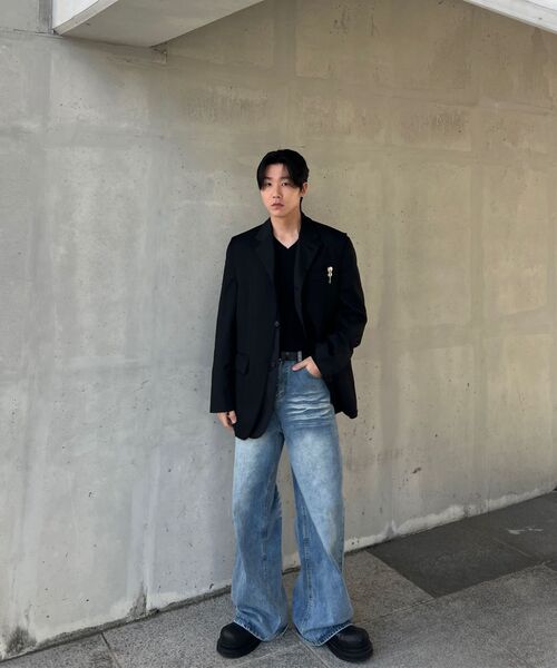 LXT（エルエックスティー）の「ウォッシュドワイドセミフレアデニムパンツ（デニムパンツ・メンズ・その他・MEDIUM/LARGE/X-LARGE/2XL）」の13枚目の写真