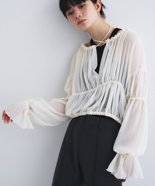 CODE A（コードエー）の「off－shoulder blouse（シャツ/ブラウス・レディース・チャコールグレー/サックスブルー/ホワイト・00）」の4枚目の写真