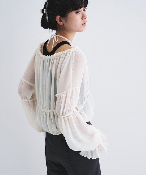 CODE A（コードエー）の「off－shoulder blouse（シャツ/ブラウス・レディース・チャコールグレー/サックスブルー/ホワイト・00）」の5枚目の写真