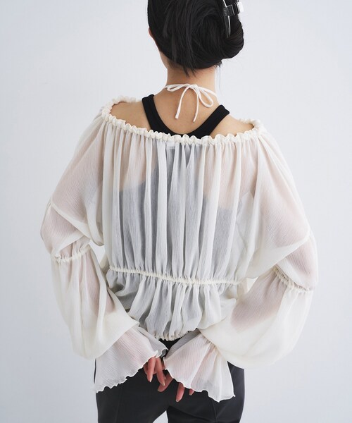 CODE A（コードエー）の「off－shoulder blouse（シャツ/ブラウス・レディース・チャコールグレー/サックスブルー/ホワイト・00）」の6枚目の写真