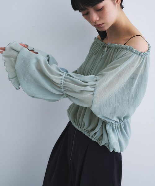 CODE A（コードエー）の「off－shoulder blouse（シャツ/ブラウス・レディース・チャコールグレー/サックスブルー/ホワイト・00）」の9枚目の写真