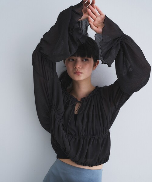 CODE A（コードエー）の「off－shoulder blouse（シャツ/ブラウス・レディース・チャコールグレー/サックスブルー/ホワイト・00）」の14枚目の写真