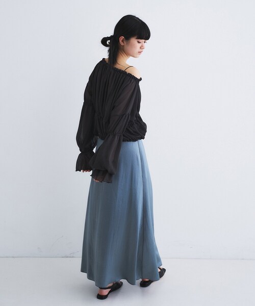 CODE A（コードエー）の「off－shoulder blouse（シャツ/ブラウス・レディース・チャコールグレー/サックスブルー/ホワイト・00）」の17枚目の写真